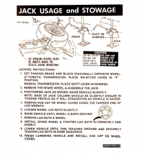 Decal - Jack Instructions - 1973 Ford Car  