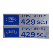 Decal - Valve Cover - 429SCJ - Powered by Ford - 1966 Ford Car  
