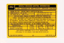 Decal - Emission - 351-4V AT/MT - 1973 Ford Car  