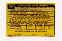 Decal - Emission - 351-2V AT - 1973 Ford Car  
