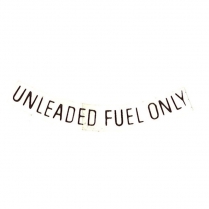 Decal - Unleaded Fuel Only - Black - Curved - 1960-70 Ford Car  