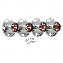 Plastic Center Caps with Red Insert - 1980-96 Ford Truck