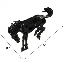 Emblem - Bronco Horse - Universal - Peel & Stick Application - Black Chrome - 1966-96 Ford Bronco, 2021-22 Ford Bronco
