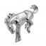 Emblem - Bronco Horse - Universal - Peel & Stick Application - Chrome - 1966-96 Ford Bronco, 2021-22 Ford Bronco