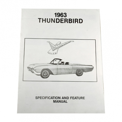 1963 Thunderbird Specification and Feature Manual - 1963 Thunderbird Ford Car cover photo