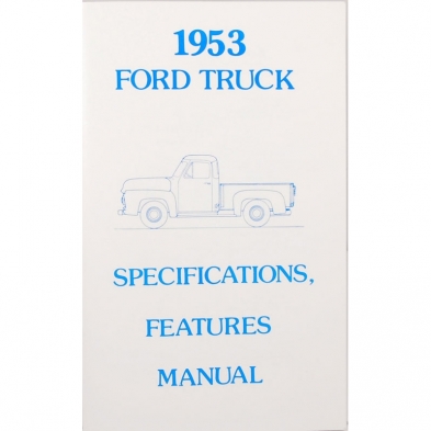 Specifications Features Manual - 1953 Ford Truck Cover photo