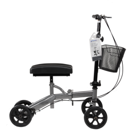 Compact Steerable Knee Walker with Basket