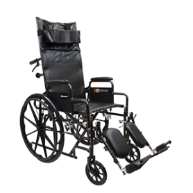 DynaRide Reclining Wheelchair - 16" x 16" w/ Detach Desk Arm