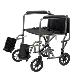 DynaRide Transport Wheelchair - 17" x 16" w/ Fixed Full Arm
