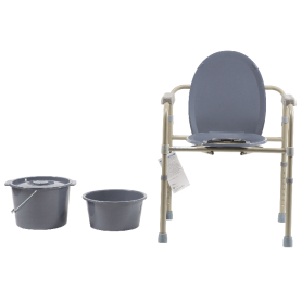 Elongated Folding Bedside Commode - Bulk Packed
