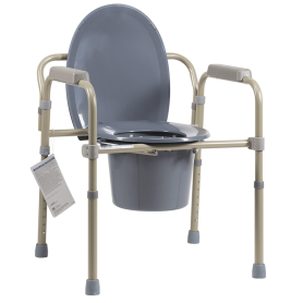 Elongated Folding Bedside Commode