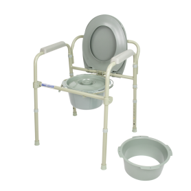 Elongated Folding Bedside Commode