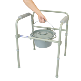 Elongated Folding Bedside Commode