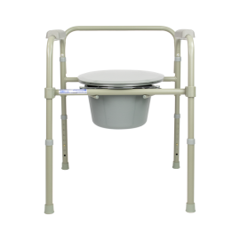 Elongated Folding Bedside Commode