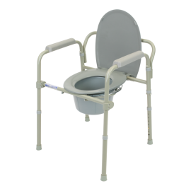 Elongated Folding Bedside Commode