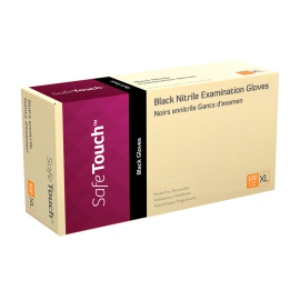 Safe-Touch Black Nitrile Exam Gloves