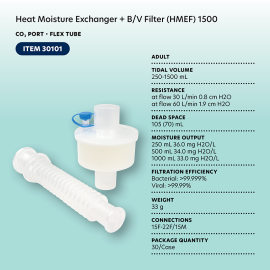 Heat Moisture Exchanger - BV Filter (HMEF) 1500, CO2 Port, F