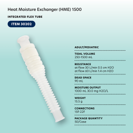 Heat Moisture Exchanger (HME) 1500 w/ Integrated Flex Tube