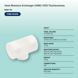 Heat Moisture Exchanger (HME) 1500 Tracheostomy, Bow Tie