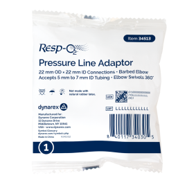Pressure Line Adaptor, Barbed Elbow Accepts 5-7 mm ID Tubing