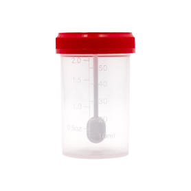 Stool Specimen Container with Spoon, Sterile