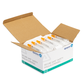 SecureSafe Safety Insulin Syringe - 1 ml (New Mechanism)
