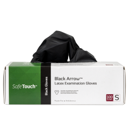 Black Arrow Latex Exam Gloves, Powder-Free