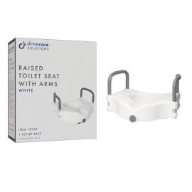 Locking Raised Toilet Seat with Arms