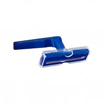 Twin Blade Razor, Stainless Steel, Blue, 100/box