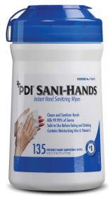 PDI P13472 Sani-Hands Instant Sanitizing Wipes, 135/canister