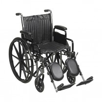 Wheelchair, 18" 300 lb, fixed arm, swing away elevated legre