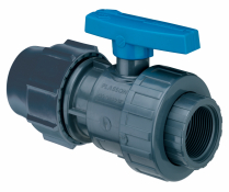 VALVE SINGLE UNION PVC METRICx F-THREADED 20 PE-1/2" BSP