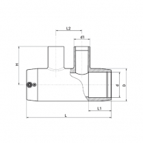 REDUCING TEE WITH TWO OUTLETS 50X25X25X50 