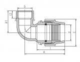 90D ELBOW FEMALE RURAL 3/4"-1/2"
