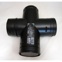 Duravent PelletVent Stove Pipe Double Tee Clean-Out Black 3"