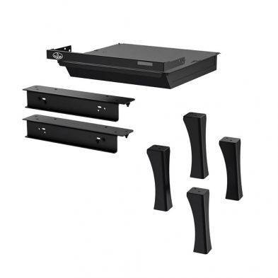 Black Cast Iron Straight Legs W/Ash Drawer, 2000