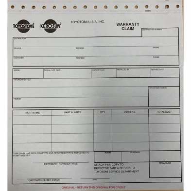 Warranty Form