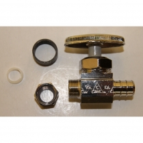 Pex Fittings Straight Stop 1/2" Insert x 1/4" Chrome