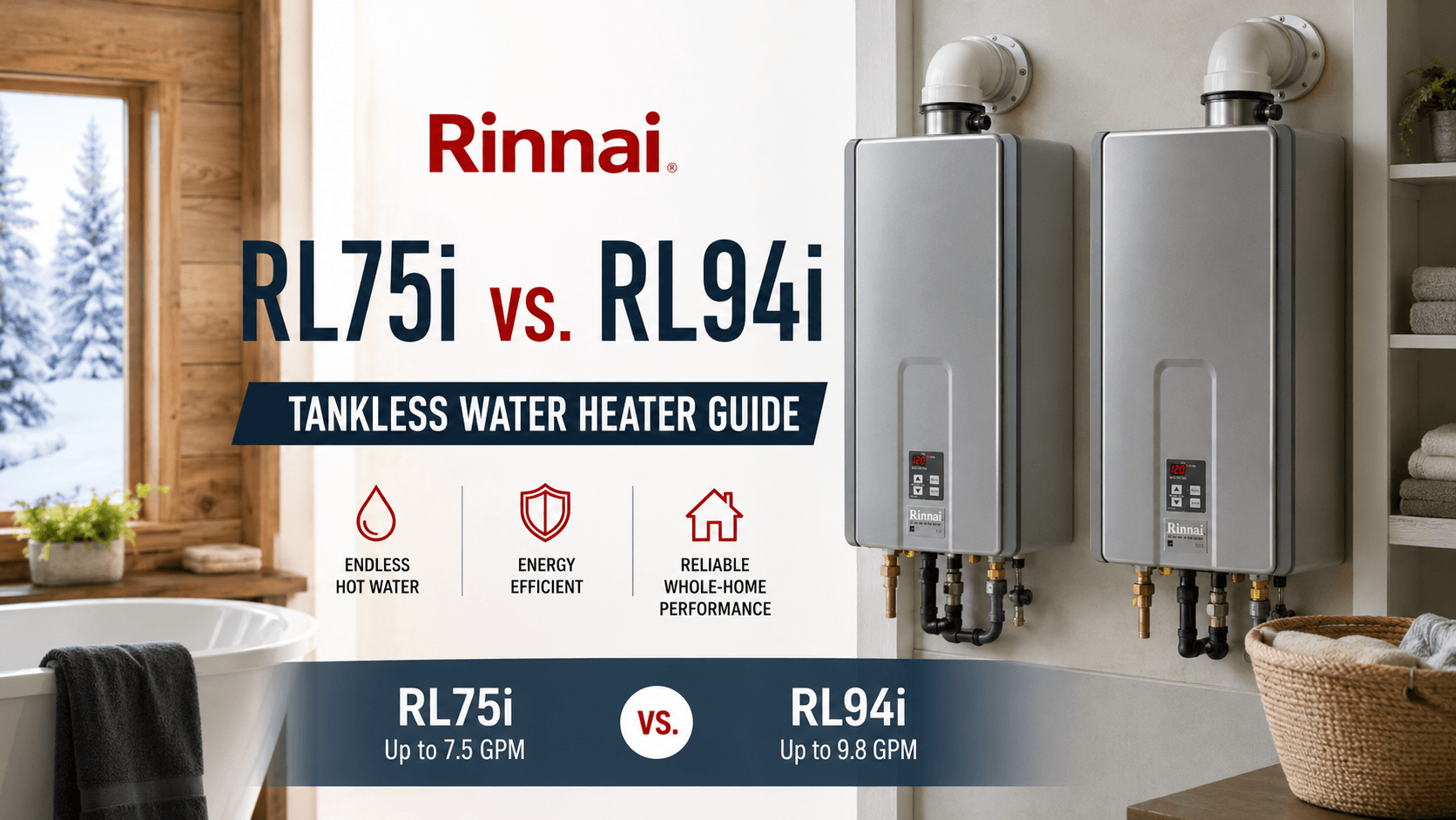 Rinnai RL75i vs RL94i: Which Tankless Water Heater Is Right for Your Home?