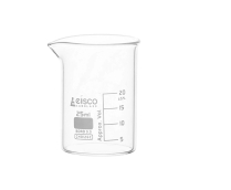 Beaker, 25ml - Low Form - 5ml Graduations - Borosilicate Glass