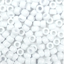 Bead Pony White 6 x 9mm (500 pack)