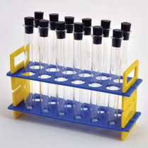 Test Tubes, Set of 12, with Rack & Stoppers