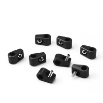 Black Plastic Single Line Clamps for 1/4" - 8 Pieces