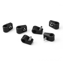 Black Plastic Single Line Clamps for 7/16" - 6 Pieces