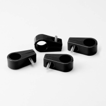 Black Plastic Single Line Clamps for 1/2" - 4 Pieces