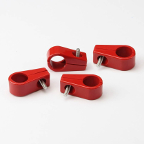 Red Plastic Single Line Clamps for 9/16" or 6AN - 4 pc