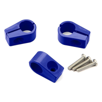 Blue Plastic Single Line Clamps 11/16" or 8AN - 3 Pieces