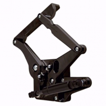 1965-66 Mustang Hinge Kit with Steel Hood Frame - Black