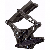 1967-70 Mustang Hinge Kit with Steel Hood Frame - Black