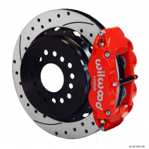 Big 9" Ford 14" Drill Rear Disc Brake Kit w/Park-Brake - Red